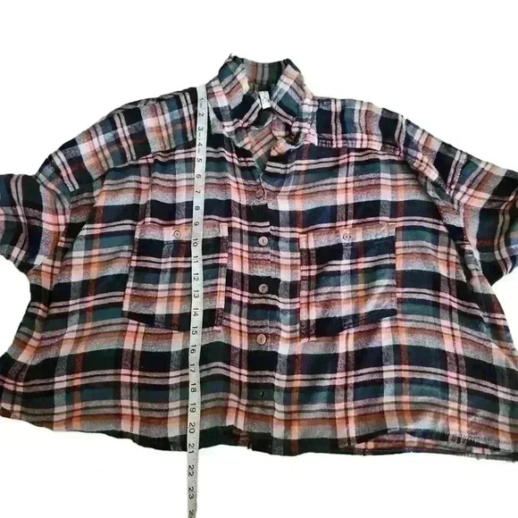 Free People Intimately Free Womens Wrapped In Flannel Cropped Top In Pine L - Picture 13 of 13